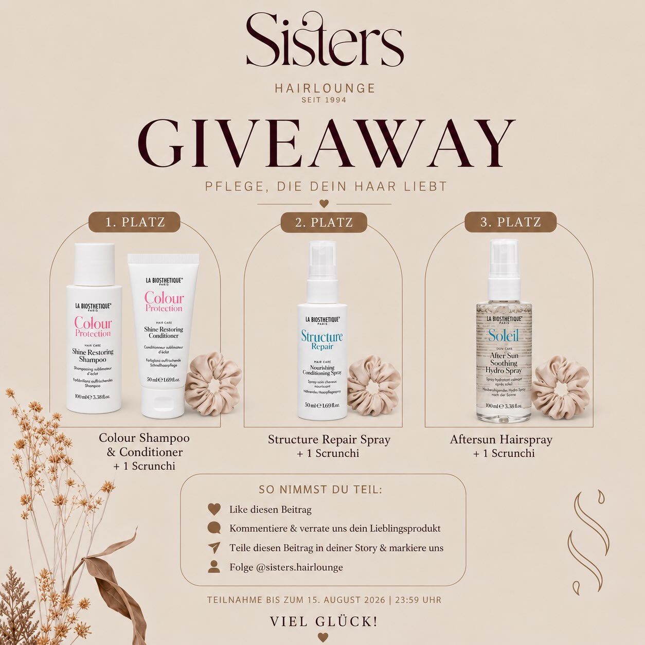 ✨Gewinnspiel✨

Ein DANKE an alle die uns Folgen und uns unterstützen!

Eure Sisters 🥰

#gewinnspiel #sistershairlounge #labiosthetique #coiffeursuisse #arbon